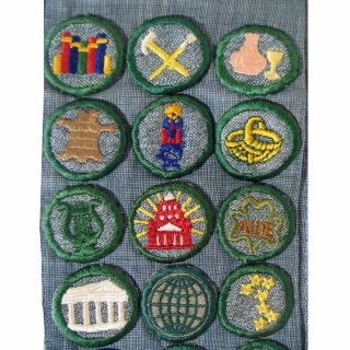 Boy Scouts of America Sash with 27 Merit Badges,  Pristine 3