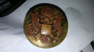 3 - D Brass Wwii U.  S.  Military Army Screw Back Cap Hat Pin Eagle Insignia Badge
