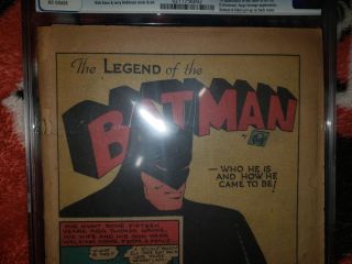 Batman 1 CGC NG DC 1940 1st Appearance of The Joker & Catwoman Coverless 3