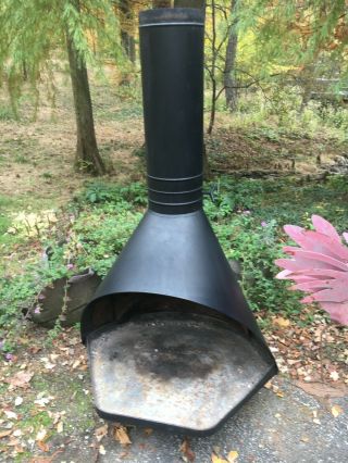Vintage Malm Mid - Century Modern Wood Stove Fireplace Cone - Black