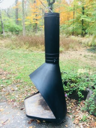 Vintage Malm Mid - Century Modern Wood Stove Fireplace Cone - Black 3