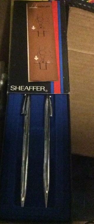 Vintage Sheaffer Pen Set In Case Old