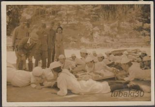S17 Wwii Japanese Army Photo Nurse Corps War Exercise 1930 - 40s