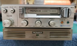 Vintage Pioneer Kp - 88g Car Stereo Cassette Tape Deck & Pioneer Gm - 4 Amplifier