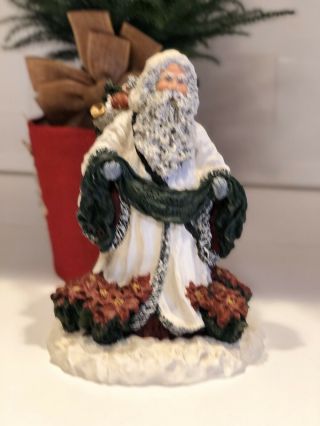 June Mckenna 1989 “seasons Greetings” Santa Claus Figurine Signed