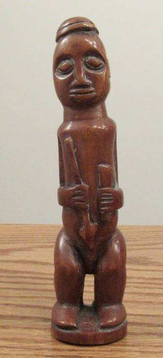 Vintage Estate Carved African Male Warrior Figure Zaire/congo? 6.  5 "