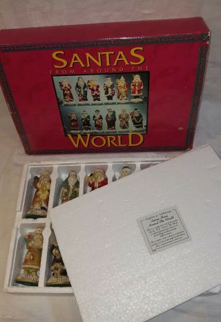 Vintage Santas From Around The World 12 Porcelain Figurines