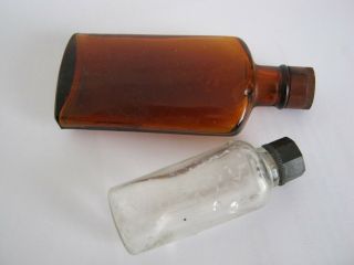 Two vintage old ww2 German Wehrmacht trench find glass bottles with bakelite cap 2