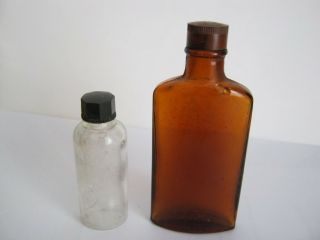Two vintage old ww2 German Wehrmacht trench find glass bottles with bakelite cap 3