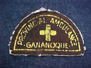 Orig Vintage Cloth Patch Provincial Ambulance Gananoque