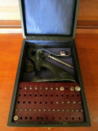 Vintage Seitz Watchmakers Jewel Setter Press In Case Swiss Made