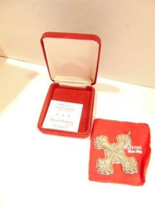 2008 Reed & Barton Sterling Silver Cross Christmas Ornament In Red Box