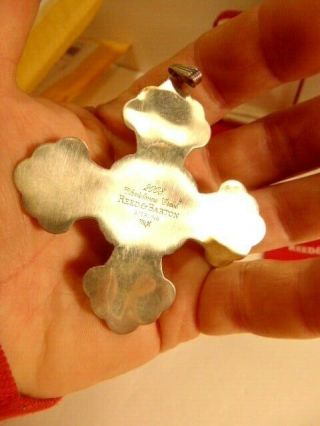 2008 Reed & barton sterling silver cross Christmas ornament in red box 2