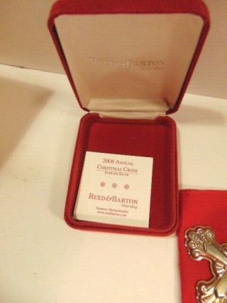 2008 Reed & barton sterling silver cross Christmas ornament in red box 3