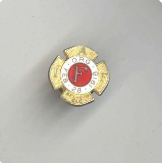Vintage Iaff Lapel Pin Pinback Button Badge Afl Cio Labor Fire Fighters Firemen