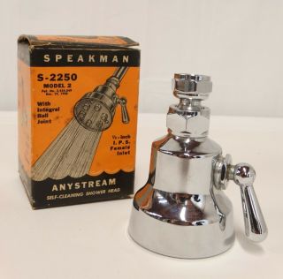 Vtg 1950 Speakman Shower Head Model 2 S - 2250 Any Stream Self - Cleaning Orig Box 2