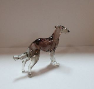 Art Blown Glass Murano Figurine Glass Dog Irish Wolfhound