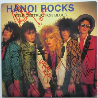 Hanoi Rocks Self Destruction Blues 1982 Us Autographed Lp,  Razzle Vintage Glam