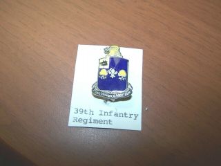 Wwii Era Us Dui Crest 39th Infantry Regiment,  Pinback