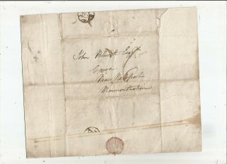 1790 Stampless Folded Letter To Monmouthshire,  Uk