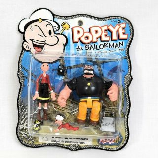 Popeye The Sailor Man Figures Set Olive Oyl & Bluto 3 Inch Figures By Mezco