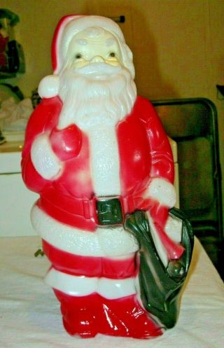 Vintage Christmas Santa Claus Blow Mold Plastic Light Up Empire Plastic 1968 Usa