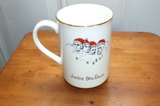 Merry Masterpieces Mug 1st Edition 1999 Jingle Bell Rock Mt Rushmore Christmas