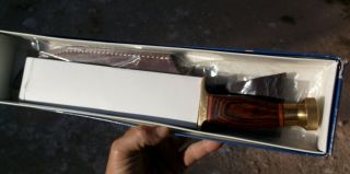 Vintage Japan Rigid Rg - 33 Surgical Steel Bowie Knife Wood Handle