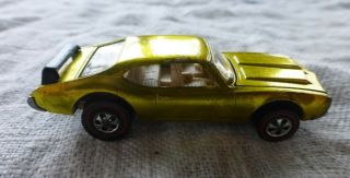 Vintage Mattel Hot Wheels Redline Metallic Yellow Olds 442