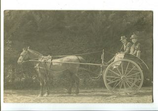 Australiana Couple In Horse & Buggie C.  1922 Rppc