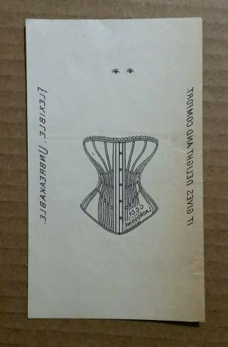 Coronet Corset Co. ,  Jackson,  MI. ,  Hold To Light Trade Card,  1880 ' s 3