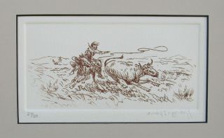 Sandy Ingersoll (1908 - 1989) Student Of O.  C.  Seltzer Western Art Etching