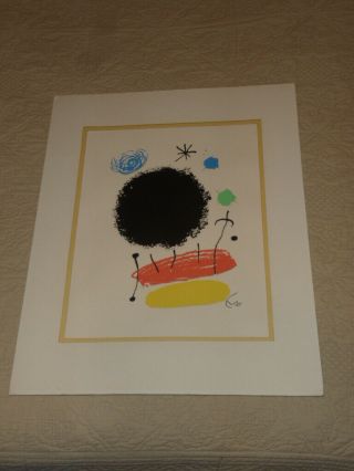 Joan Miro - Colored Lithograph - Mid Century Surrealist - Signed