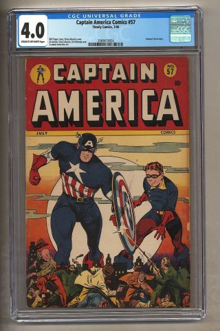 Captain America Comics 57 (cgc 4.  0) C - O/w Pgs; Human Torch Story; 1946 (c 26259)