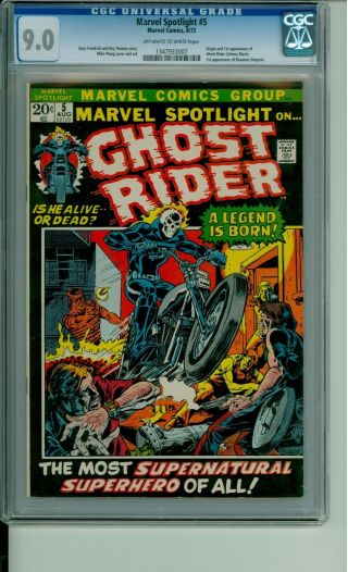 Marvel Spotlight 5 Cgc 9.  0 First Appearance Of Ghost Rider Cbcs @1ercomics