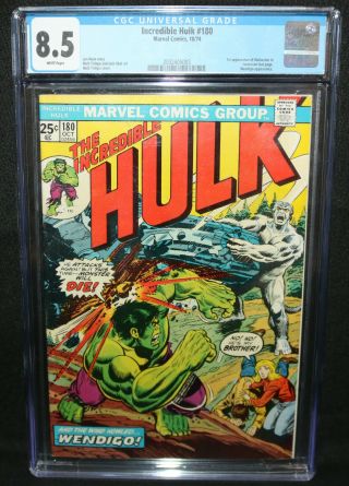 Incredible Hulk 180 - 1st App Of Wolverine In Cameo - Cgc Grade 8.  5 - 1974