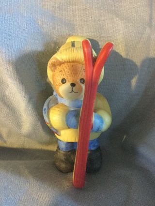1989 Vintage Lucy And Me Bear Holding Skis Enesco