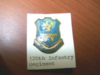 Wwii Era Us Dui Crest 120th Infantry Regiment,  Pinback