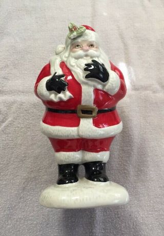 Vintage Fitz & Floyd 5” Christmas Santa Planter Vase Figurine