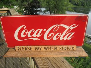 Vintage Reverse Painted Glass Coca Cola Counter Top Display Sign