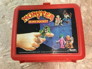 Vintage 1990 Monster In My Pocket Plastic Lunch Box Aladdin Usa No Thermos