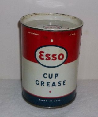 Esso The Standaed Oil Company Empty Steel One Pound Cup Grease Can
