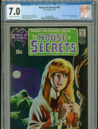 1971 Dc House Of Secrets 92 1st Appearance Swamp Thing Cgc 7.  0 Bernie Wrightson