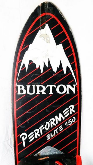 1986 Vintage Burton Performer Elite Wooden 150 cm Snowboard with Old Bindings 3