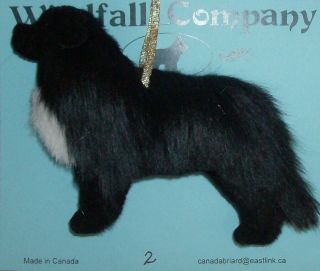 Black With White Newfoundland Dog Soft Plush Christmas Canine Ornament 2 By Wc