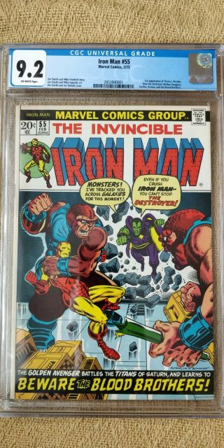 Iron Man 55 (feb 1973,  Marvel) Cgc 9.  2,  1st Thanos