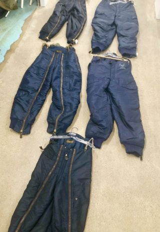 Usaf Vintage Blue Flight Pants Grouping Of 5.  Worn 1950 - 53.