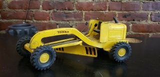 Vintage Construction Toy Truck 11 " Long Tonka Yellow Road Grader