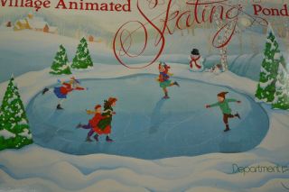 Dept 56 Village Animated Skating Pond Christmas 5229 - 9 Winter Scene Boxed