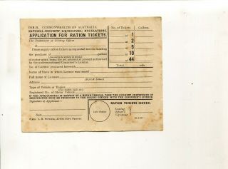 Ww2 Application For Ration Tickets